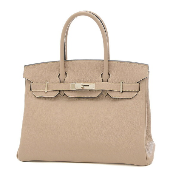 Hermes Birkin 30 Togo handbag tourtiere gray silver metal fittings T stamp - Picture 11 of 11